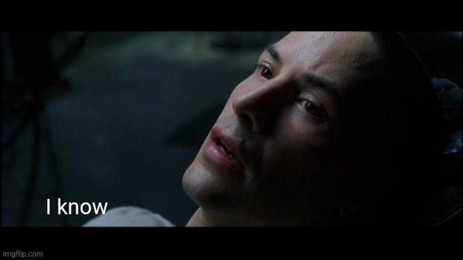 i know kung fu | I know | image tagged in i know kung fu | made w/ Imgflip meme maker
