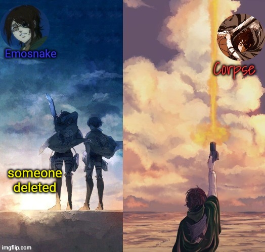 Shared Hange template | someone deleted | image tagged in shared hange template | made w/ Imgflip meme maker