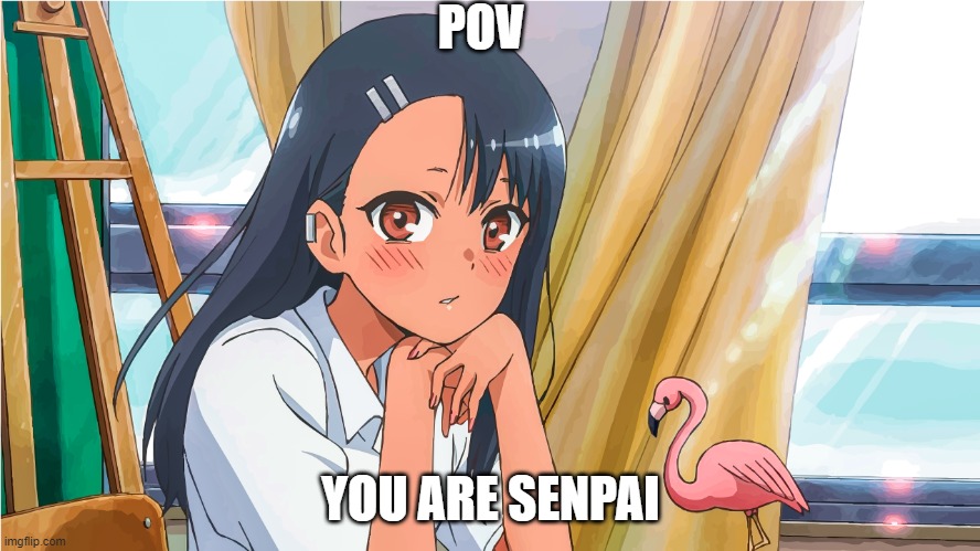 nagatoro | POV; YOU ARE SENPAI | image tagged in nagatoro | made w/ Imgflip meme maker