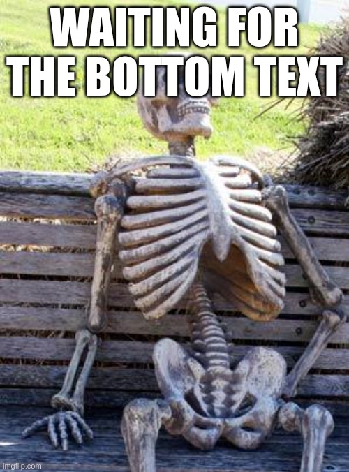 no cap. im not waiting.. | WAITING FOR THE BOTTOM TEXT | image tagged in memes,waiting skeleton | made w/ Imgflip meme maker