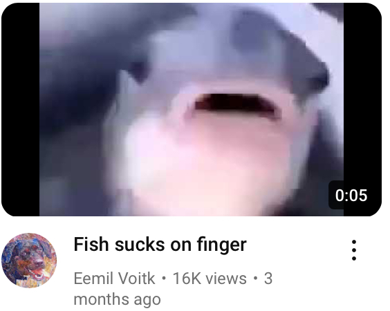 Fish sucks in finger Blank Meme Template