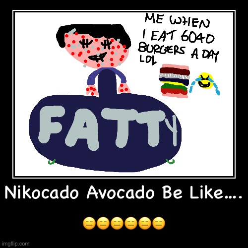 LOOK AT NIKOCADO AVOCADO ? ? ? | Nikocado Avocado Be Like…. | ?????? | image tagged in funny,demotivationals | made w/ Imgflip demotivational maker