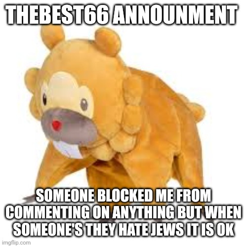 Please don't use | SOMEONE BLOCKED ME FROM COMMENTING ON ANYTHING BUT WHEN SOMEONE'S THEY HATE JEWS IT IS OK | image tagged in please don't use | made w/ Imgflip meme maker