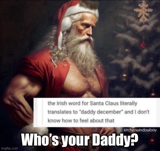Santa | Who’s your Daddy? | image tagged in santa,christmas,december | made w/ Imgflip meme maker
