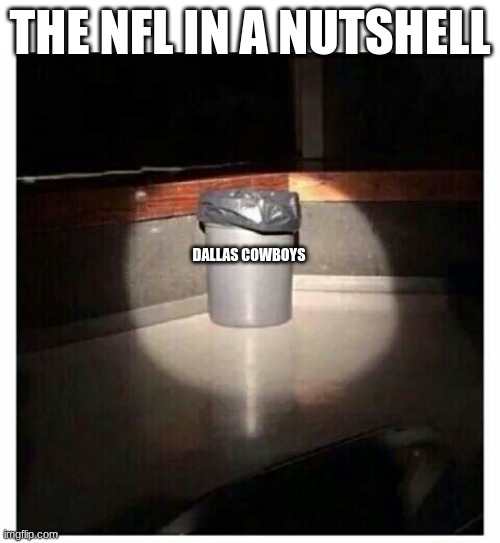 Trashcan | THE NFL IN A NUTSHELL; DALLAS COWBOYS | image tagged in trashcan | made w/ Imgflip meme maker