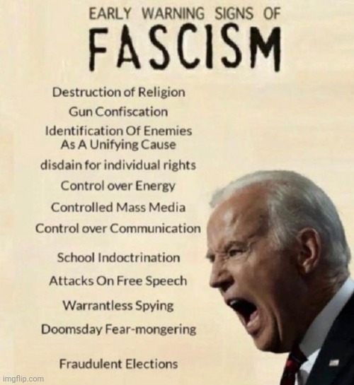 Early Warning Signs of Fascism | image tagged in early warning signs of fascism | made w/ Imgflip meme maker