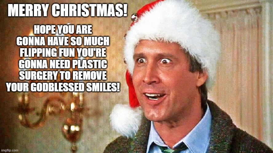Griswold Christmas | HOPE YOU ARE GONNA HAVE SO MUCH FLIPPING FUN YOU'RE GONNA NEED PLASTIC SURGERY TO REMOVE YOUR GODBLESSED SMILES! MERRY CHRISTMAS! | image tagged in christmas | made w/ Imgflip meme maker
