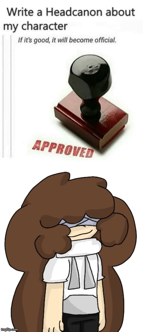 image tagged in write a headcanon about my character | made w/ Imgflip meme maker