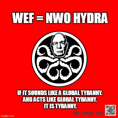 WEF = NWO HYDRA | WEF = NWO HYDRA; IF IT SOUNDS LIKE A GLOBAL TYRANNY. 
AND ACTS LIKE GLOBAL TYRANNY. 
IT IS TYRANNY. | image tagged in nwo hydra | made w/ Imgflip meme maker