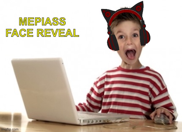 I would have made him special needs, but they are WAY to innocent. | MEPIASS FACE REVEAL | image tagged in little boy at computer | made w/ Imgflip meme maker
