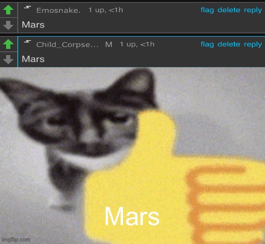 thumbs up cat | Mars | image tagged in thumbs up cat | made w/ Imgflip meme maker