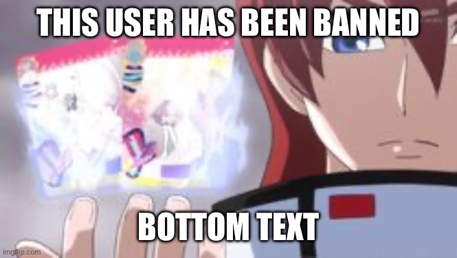 Idk I ran out of ideas | THIS USER HAS BEEN BANNED; BOTTOM TEXT | image tagged in happiness charge pretty cure,pretty cure,precure,banned | made w/ Imgflip meme maker