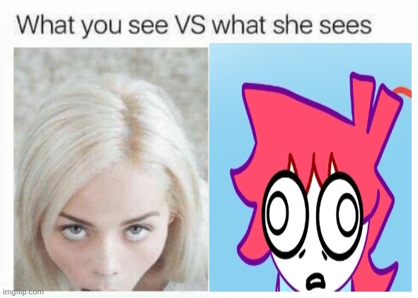 ight, my turn | image tagged in what you see vs what she sees | made w/ Imgflip meme maker