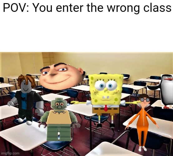 Isn't it just so embarrassing | POV: You enter the wrong class | image tagged in school classroom | made w/ Imgflip meme maker