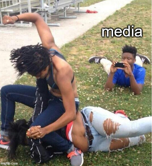 Guy recording a fight | media | image tagged in guy recording a fight | made w/ Imgflip meme maker