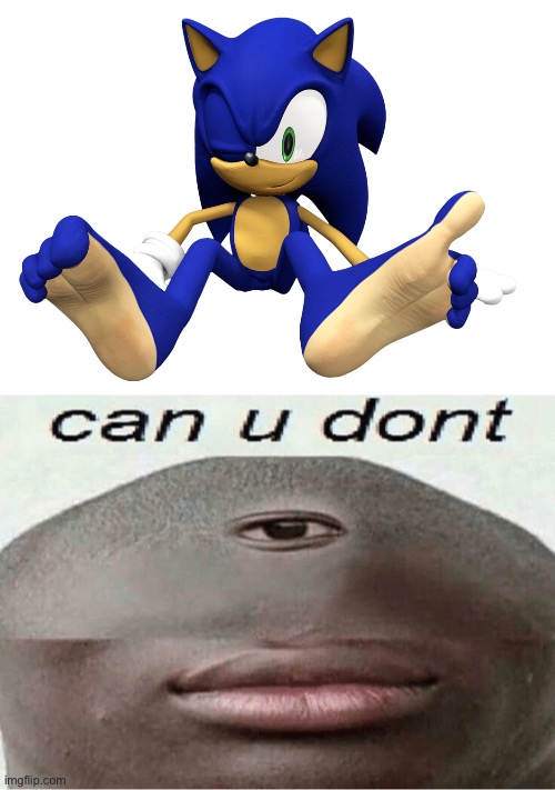 image tagged in sonic feet,can u dont | made w/ Imgflip meme maker