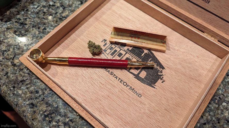 Fancy smoking utensils chilling in the foliage | made w/ Imgflip meme maker