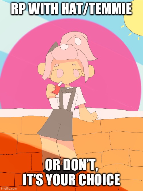 Gm chat | RP WITH HAT/TEMMIE; OR DON’T, IT’S YOUR CHOICE | image tagged in temmie | made w/ Imgflip meme maker