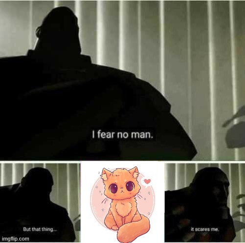 That thing... It scares me. | image tagged in i fear no man | made w/ Imgflip meme maker