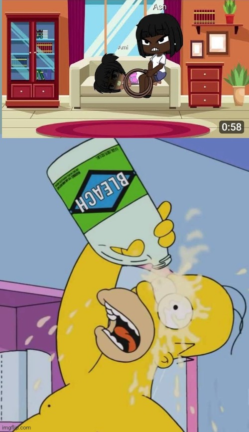 If it get's Cringe, I will be happy this Will Get Deleted | image tagged in homer with bleach,gacha life,wtf | made w/ Imgflip meme maker