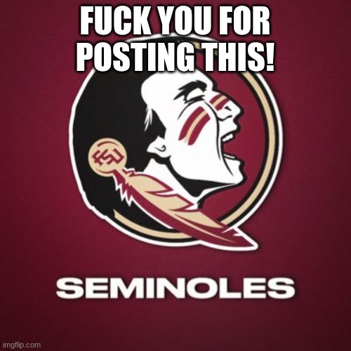FSU | FUCK YOU FOR POSTING THIS! | image tagged in fsu | made w/ Imgflip meme maker