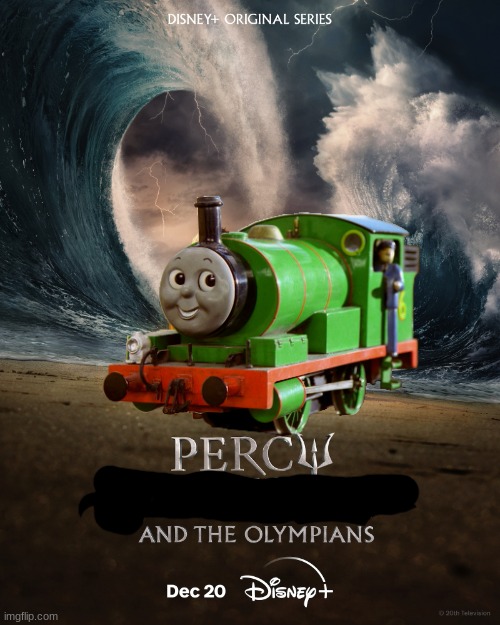 Percy and the Olympians | image tagged in thomas the tank engine,percy jackson | made w/ Imgflip meme maker