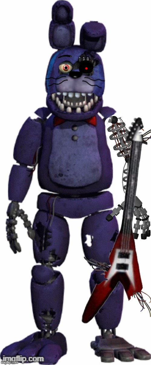 Withered Bonnie Fixed Up With His Guitar. | image tagged in fnaf | made w/ Imgflip meme maker