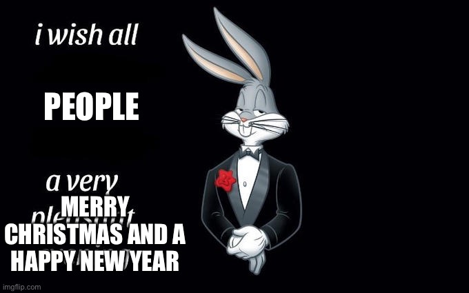 Merry Christmas and Happy New Year! | PEOPLE; MERRY CHRISTMAS AND A HAPPY NEW YEAR | image tagged in i wish all the x a very pleasant evening | made w/ Imgflip meme maker