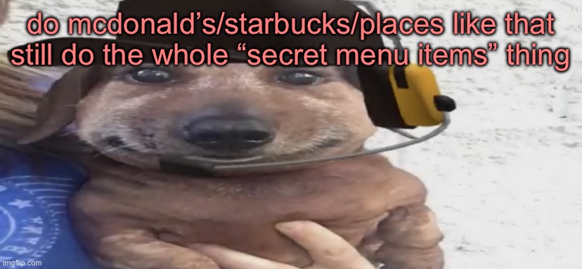 like the things you could buy but weren’t on the menu | do mcdonald’s/starbucks/places like that still do the whole “secret menu items” thing | image tagged in chucklenuts | made w/ Imgflip meme maker