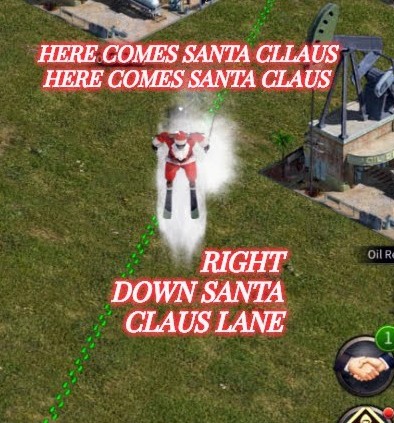 Here comes Santa Claus Blank Meme Template