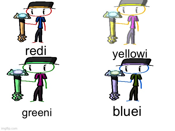 thing i thought of | redi; yellowi; bluei; greeni | made w/ Imgflip meme maker