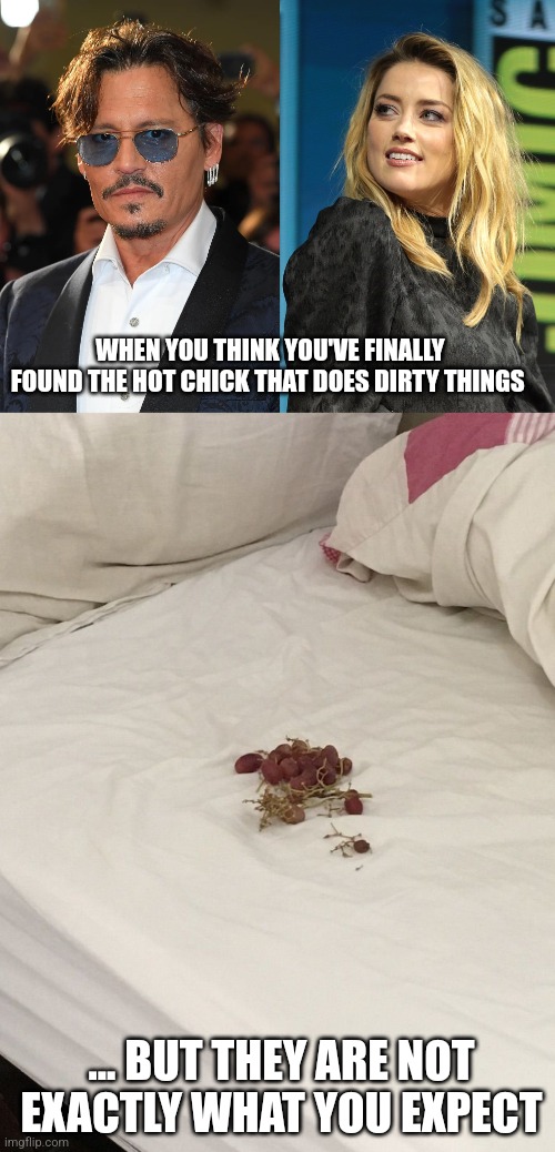 Dirty couple | WHEN YOU THINK YOU'VE FINALLY FOUND THE HOT CHICK THAT DOES DIRTY THINGS; ... BUT THEY ARE NOT EXACTLY WHAT YOU EXPECT | image tagged in fun,laugh,funny memes,damn,johnny depp,lol | made w/ Imgflip meme maker