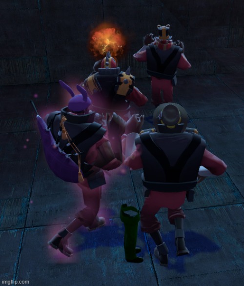 conga gang | image tagged in tf2,demoman,team fortress 2,conga,you have been eternally cursed for reading the tags | made w/ Imgflip meme maker