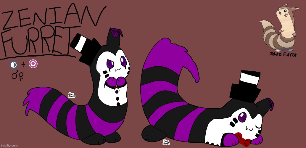 (Base made by PicoSheep on DA) Made a regional form of Furret for my Fakémon region, Zeno! | made w/ Imgflip meme maker