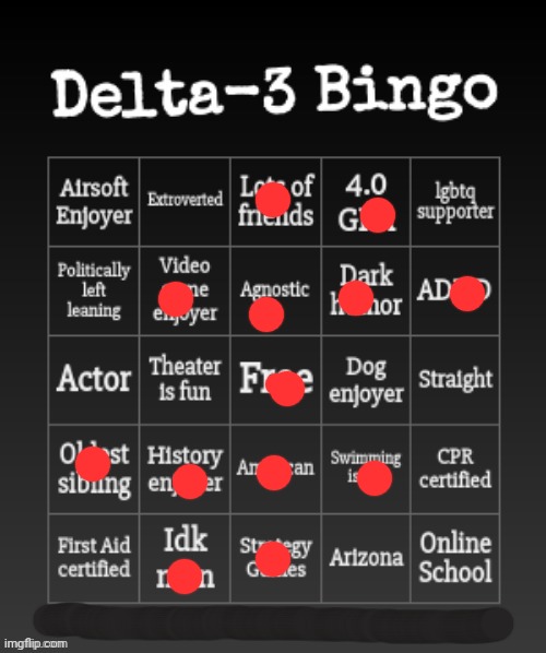 Delta-3's Bingo | image tagged in delta-3's bingo | made w/ Imgflip meme maker