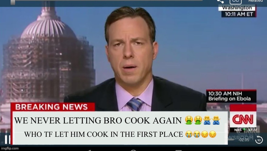 We never letting bro cook again | image tagged in we never letting bro cook again | made w/ Imgflip meme maker