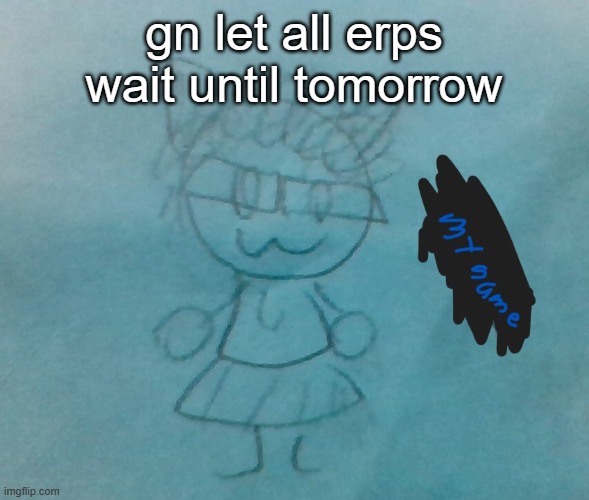bda neko arc | gn let all erps wait until tomorrow | image tagged in bda neko arc | made w/ Imgflip meme maker