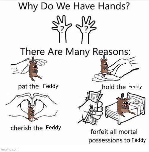 Why do we have hands? (all blank) | Feddy; Feddy; Feddy; Feddy | made w/ Imgflip meme maker