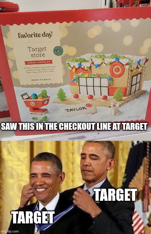 SAW THIS IN THE CHECKOUT LINE AT TARGET; TARGET; TARGET | image tagged in obama medal | made w/ Imgflip meme maker