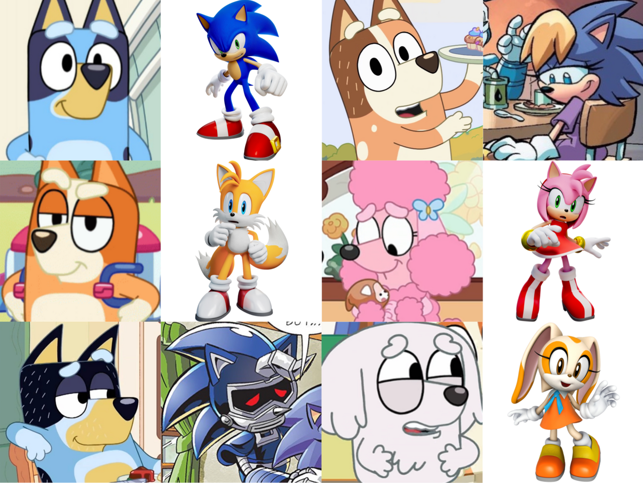 Sonic/Bluey comparison Blank Meme Template