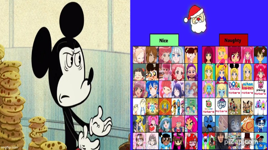 Mickey Dislikes Glitterfun’s Nice And Naughty List 2023 | image tagged in meme,mickey mouse | made w/ Imgflip meme maker