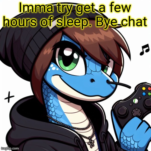 Emosnake OC | Imma try get a few hours of sleep. Bye chat | image tagged in emosnake oc | made w/ Imgflip meme maker