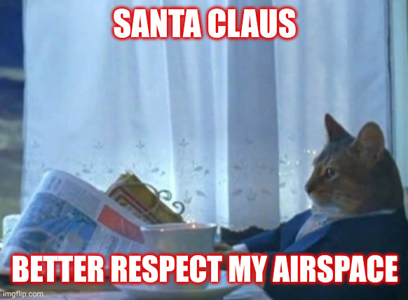 Santa Claus better respect my airspace | SANTA CLAUS; BETTER RESPECT MY AIRSPACE | image tagged in memes,i should buy a boat cat,cat,surface-to-air missiles,santa claus,christmas eve | made w/ Imgflip meme maker