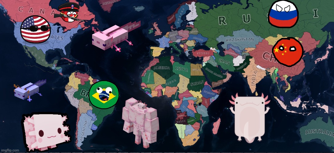 Hoi4 | image tagged in hoi4 millennium dawn world map | made w/ Imgflip meme maker