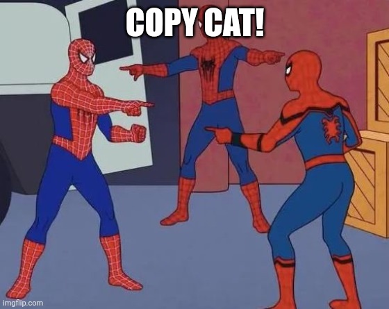 3 copy cat | COPY CAT! | image tagged in 3 copy cat | made w/ Imgflip meme maker