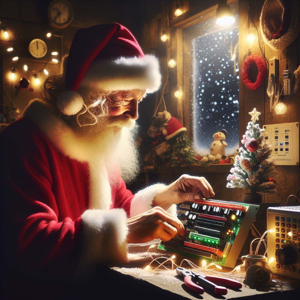 Santa fixing plc Christmas Eve Blank Meme Template
