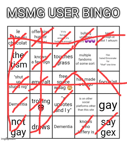 Say gex | image tagged in msmg user bingo | made w/ Imgflip meme maker