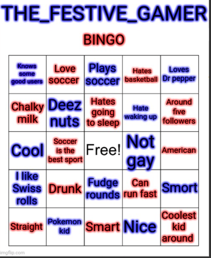 High Quality THE_FESTIVE_GAMER BINGO Blank Meme Template