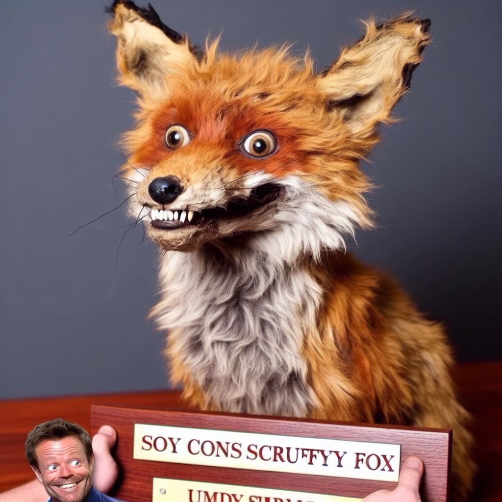 Taxidermy gone wrong scruffy fox Blank Meme Template