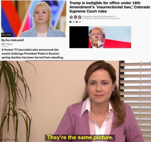 OMG , Russia is turning into America ! | image tagged in memes,they're the same picture,fascist,monarchy,two party system,well yes but actually no | made w/ Imgflip meme maker
